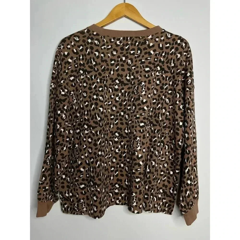 Rails Reeves Mountain Leopard crew neck sweater size M New - Picture 11 of 13